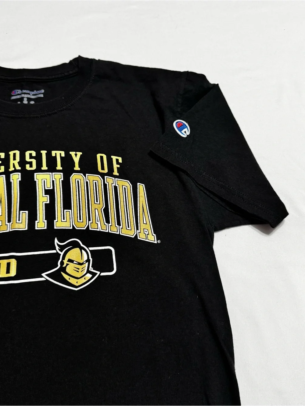 Champion UCF Knights Dad Black Gold Graphic T-Shirt Size S